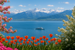 Bergpanorama und Blütenpracht am Bodensee
